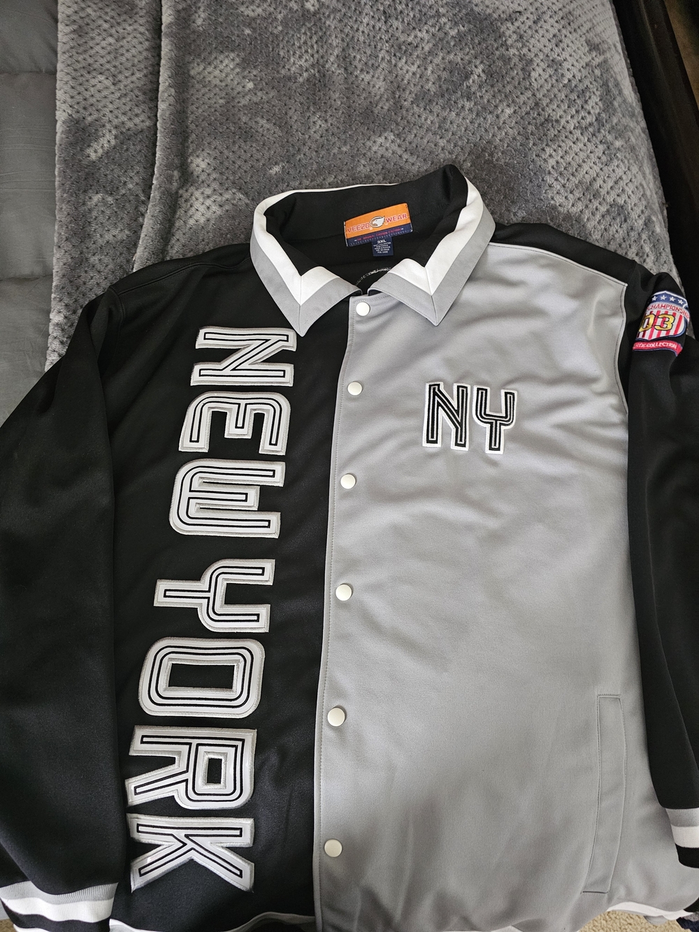 Black & Gray NY Two-Tone Jacket And Pant Sweatsuit